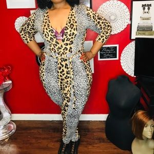 Plus Size Leopard Jumpsuit Sz 1x